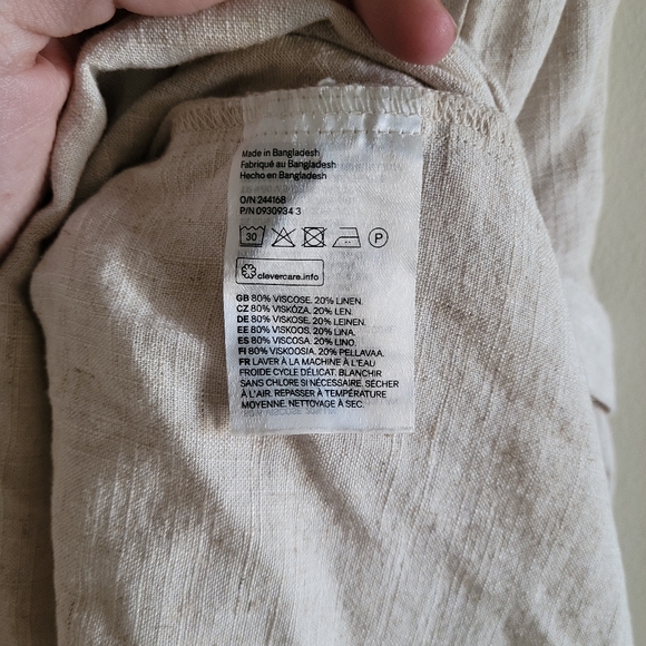 🖤H&M Linen blend flutter sleeve dress - Picture 3 of 6